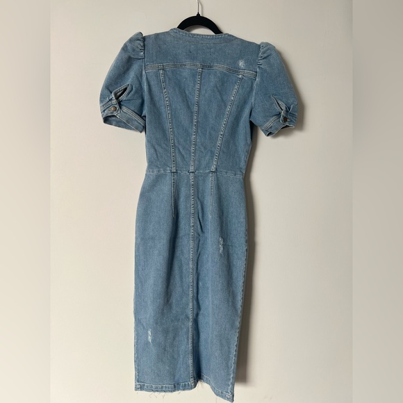 NWT Retrofete Annie Denim Button Up Puff Sleeve Dress in Laguna XS - Picture 12 of 16
